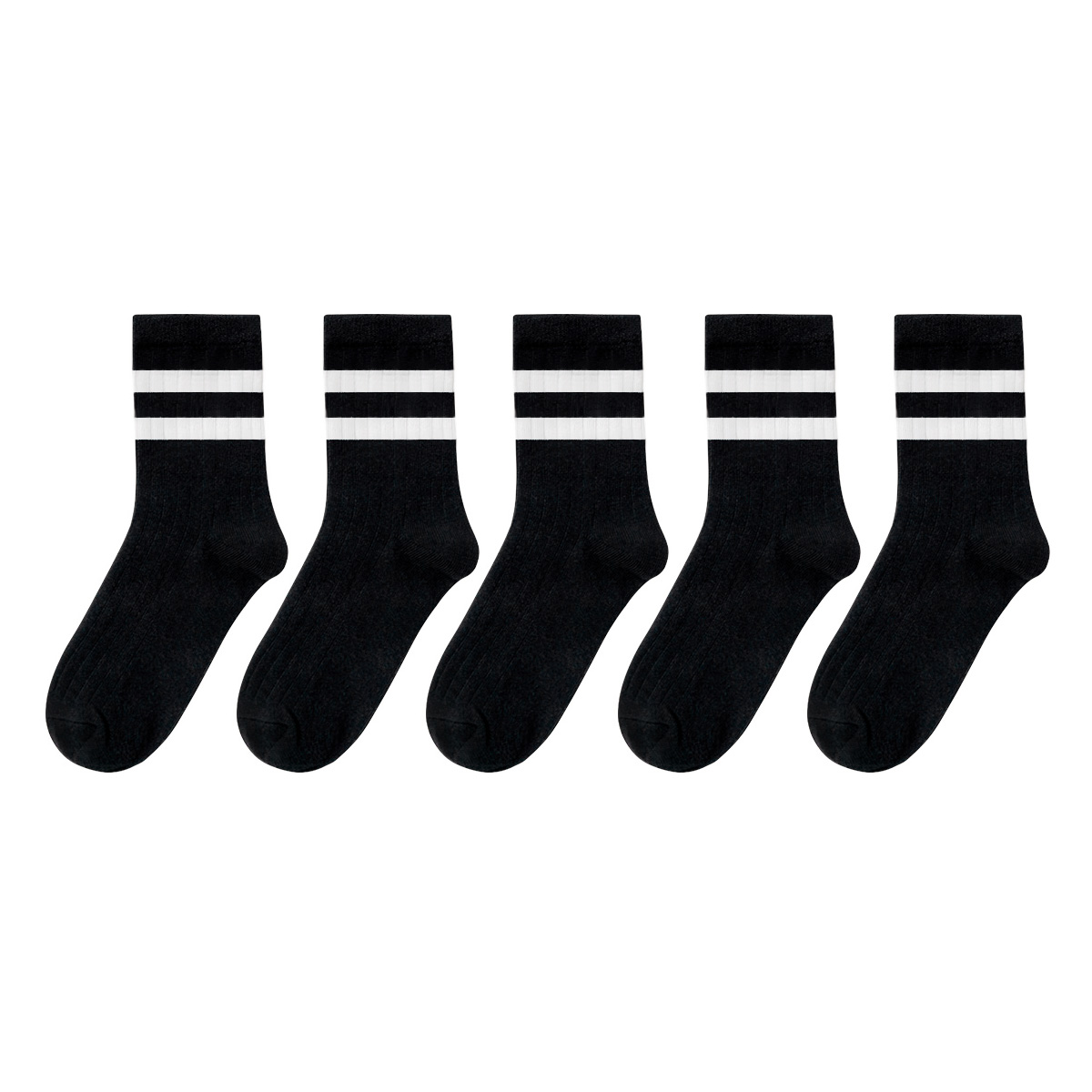 MIIOW Mid-Calf Socks Unisex 5 Pack