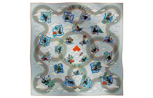 HERMES Scarves Women's Sky Blue