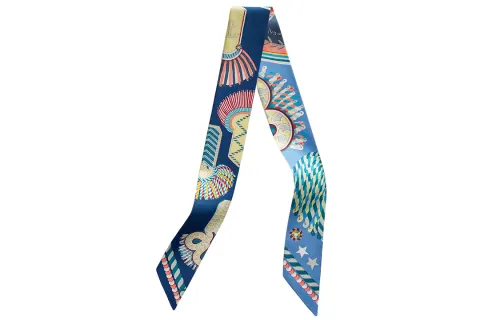 HERMES Silk Scarves Women's Blue
