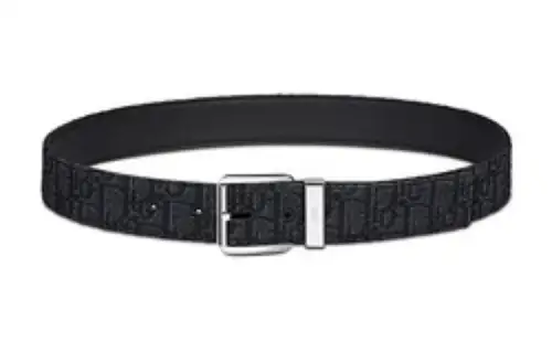 DIOR Belts Men's Black Width 3.5CM