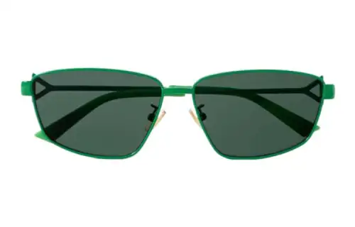 Bottega Veneta Metal Irregular Shape Sunglasses Men's Green
