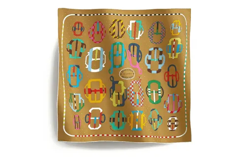 HERMES Silk Scarves Women's Yellow