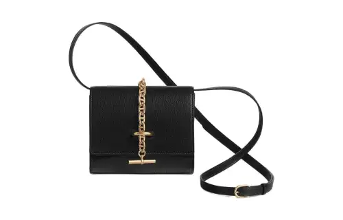 HERMES Detachable Strap Tarmac Chamkila Goatskin Crossbody Bag Women's 89 Noir Black