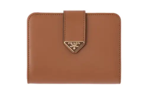 PRADA Calfskin Wallet Small Women's Brown