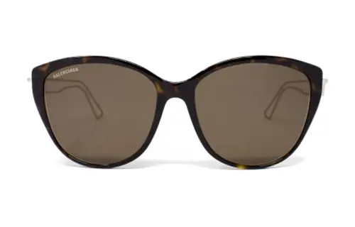 Balenciaga Acetate Irregular Shape Sunglasses Women's Brown