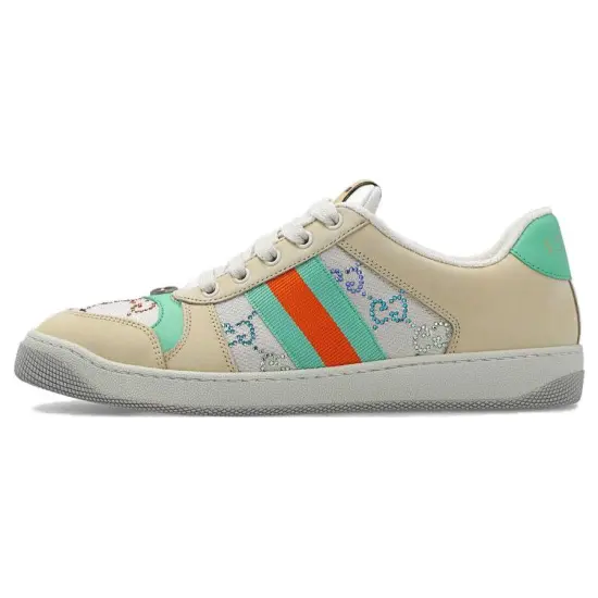 GUCCI Women's Screener 'GG Crystals   Beige Green Orange' Women's