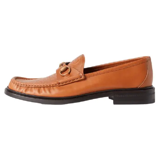 GUCCI Horsebit Leather Loafers Dark Brown