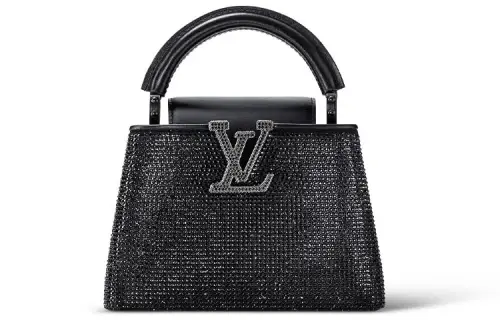 LOUIS VUITTON Capucines Leather Kapsyn Shoulder Bag, Crossbody Bag, Handbag Mini Women's Black