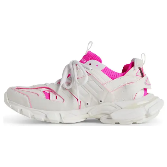Balenciaga Track Sock Sneakers 'White And Neon Pink Knit And Nylon' Women's