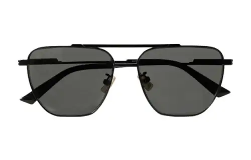 Bottega Veneta Metal Irregular Shape Sunglasses Men's Black