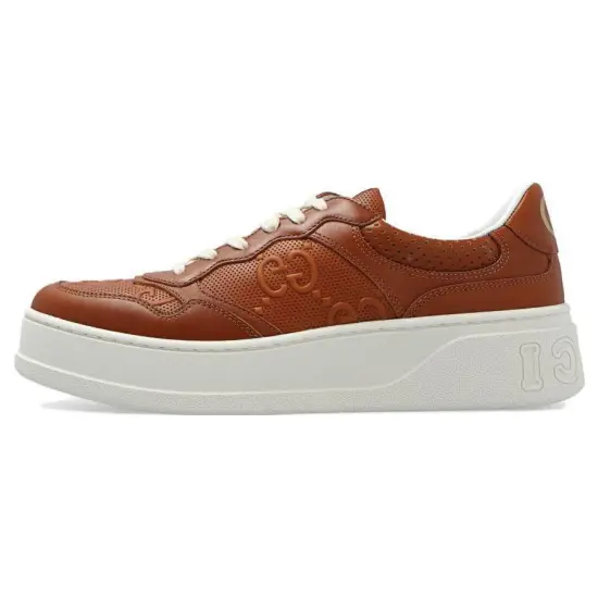 GUCCI Chunky B Skateboard Shoes Women's Low-Top Brown