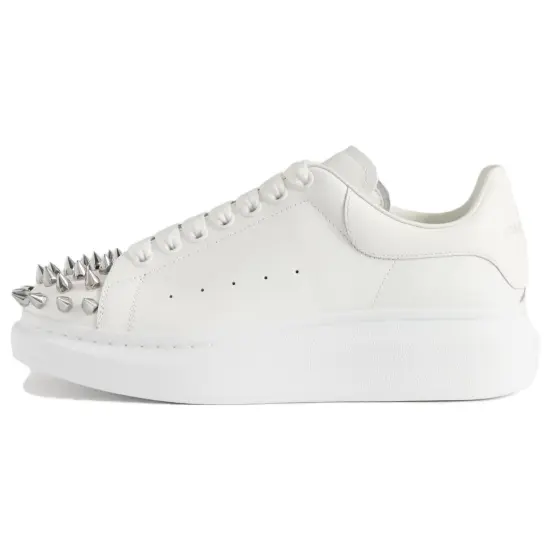Alexander McQueen Leather Spike Larry Sneakers 'White'