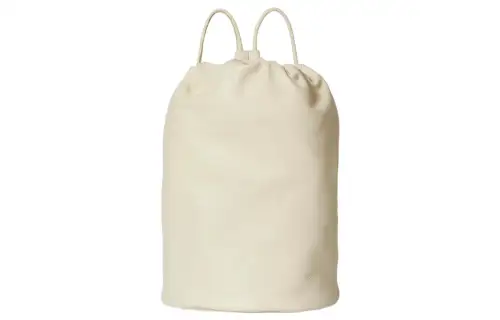 THE ROW Deerskin Leather Backpack Women's Beige Yellow