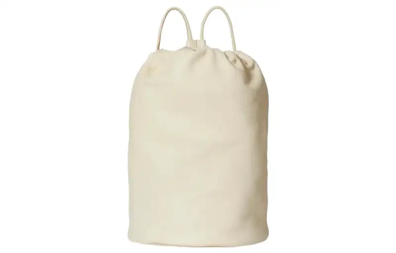 THE ROW Deerskin Leather Backpack Women's Beige Yellow