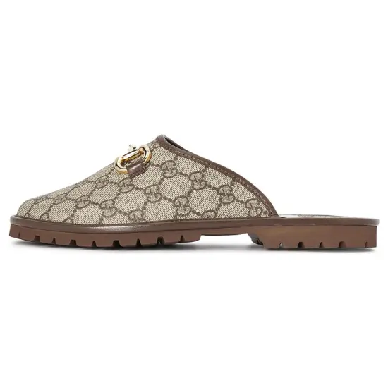 GUCCI Gg Slipper Beige Canvas