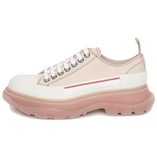 Alexander McQueen Tread Slick Low Lace Up Tea Rose White Women's