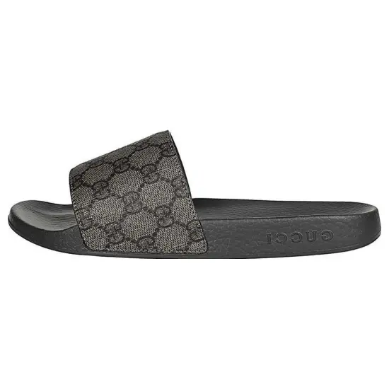 GUCCI Slide Grey Sandals Monogram