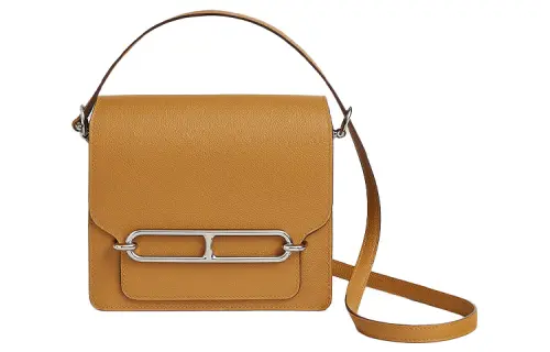 HERMES Roulis Evercolor Calfskin Shoulder Bag, Crossbody Bag Mini Women's Caramel