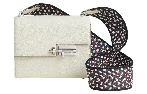 HERMES Verrou Mysore Goat Skin Verrou Bag, Crossbody Bag, Shoulder Bag Mini Women's Mushroom White & Black & White