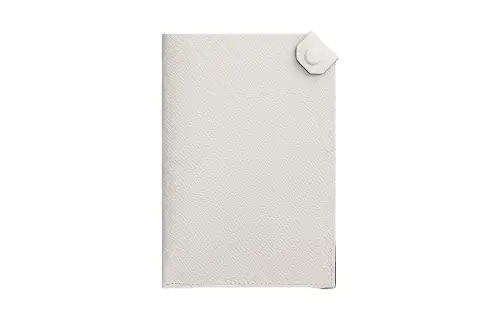 HERMES Tarmac Epsom Leather Passport Holder Women's Light Gray