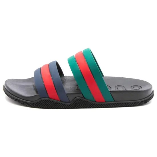 GUCCI Agrado Grg Rubber Slide Black Blue Green Red