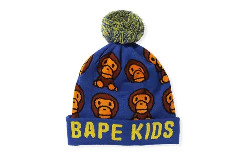 A BATHING APE Acrylic Beanies Kids' Blue