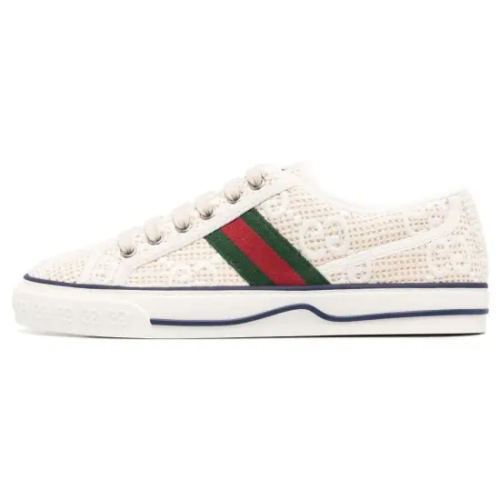 GUCCI Tennis 1977 Skateboard Shoes Women's Low-Top Ecru