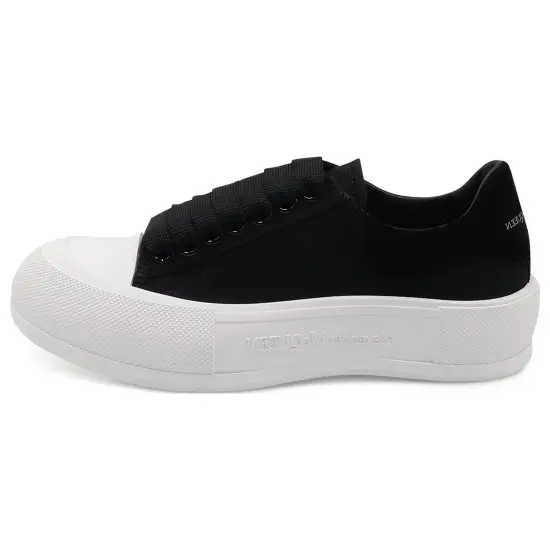 Alexander McQueen Deck Skate Plimsoll Lace-Up Black Women's