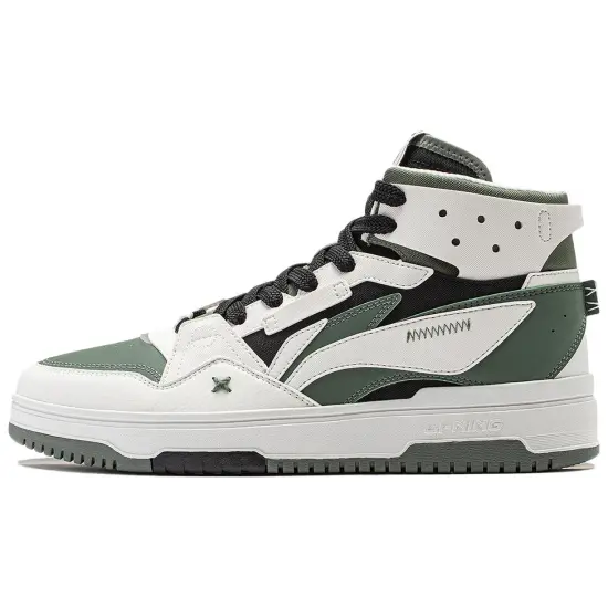 LiNing Yamahara 2.0 Anti Slip Wear Resistant High Top Skateboard Shoes Men's White Green