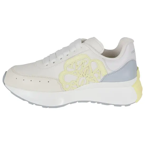 Alexander McQueen Sprint Runner White Pale Yellow Women's