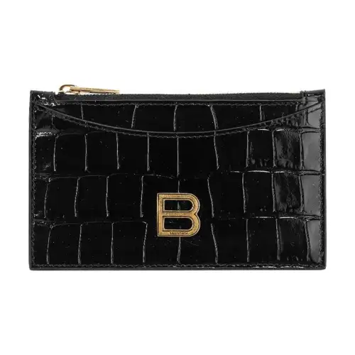 Balenciaga Cow Leather Card Holder, Wallet Women's Black
