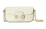 GUCCI Horsebit 1955 Leather Shoulder Bag, Baguette Bag, Crossbody Bag, Shoulder Bag Women's White