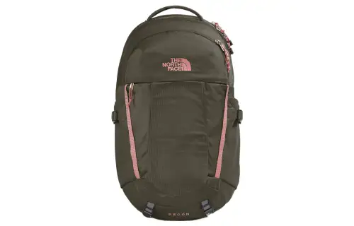 THE NORTH FACE Backpack Double Shoulder Outdoor Bag Recycled Nylon New Taupe & Dark Rose Women's