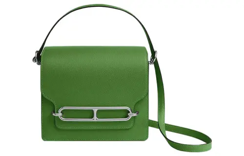 HERMES Roulis Evercolor Calfskin Shoulder Bag, Crossbody Bag Mini Women's Silk Blue Green