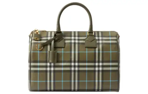Burberry Calfskin Bowling Bag, Handbag, Shoulder Bag, Crossbody Bag, Travel Bag Medium Women's Olive Green