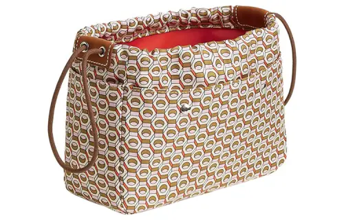 HERMES Fourbi Barenia Calfskin Silk Clutch Women's Light Tawny