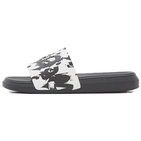 Alexander McQueen Graffiti Pool Slide Black White