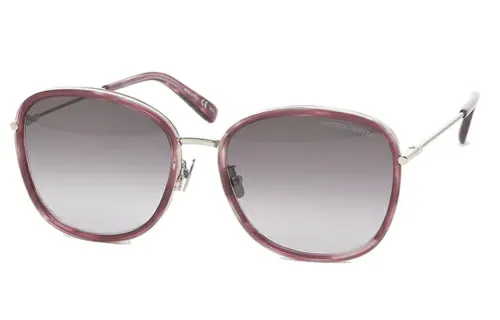 Bottega Veneta Plastic Nickel Alloy Irregular Shape Sunglasses Women's Red