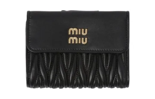 MIU MIU Leather Wallet Small Women's Black
