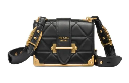 PRADA Leather Shoulder Bag, Crossbody Bag Women's Black