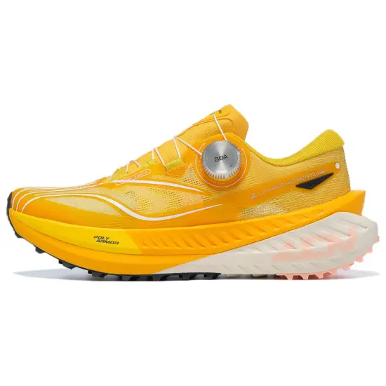 LiNing Dilu Cushioned Slip Resistant Low Top Trail Running Shoes Women's Chrome Gold