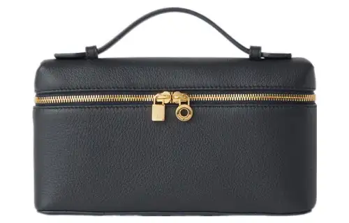 Loro Piana ExtraPocket Leather Makeup Bag Small Square Bag Handbag, Shoulder Bag Regular Women's Marine Blue