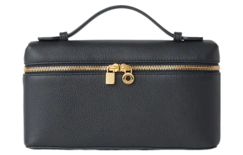 Loro Piana ExtraPocket Leather Makeup Bag Small Square Bag Handbag, Shoulder Bag Regular Women's Marine Blue