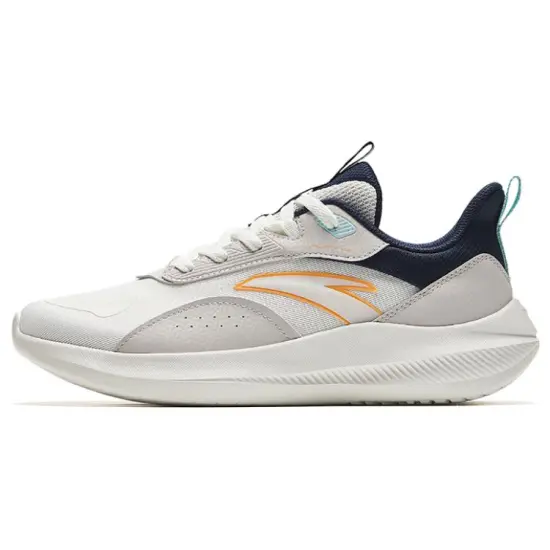 Anta Wear Resistant Low Top Running Shoes Men's White Orange