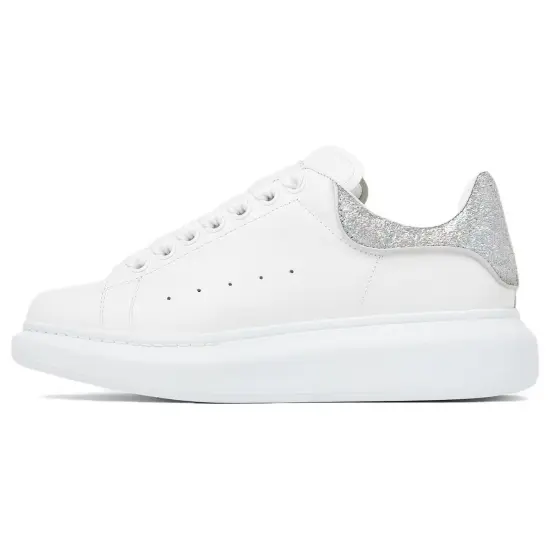 Alexander McQueen Oversized White Silver Glitter Women's