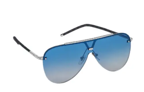 LOUIS VUITTON Metal Irregular Shape Sunglasses Men's Black