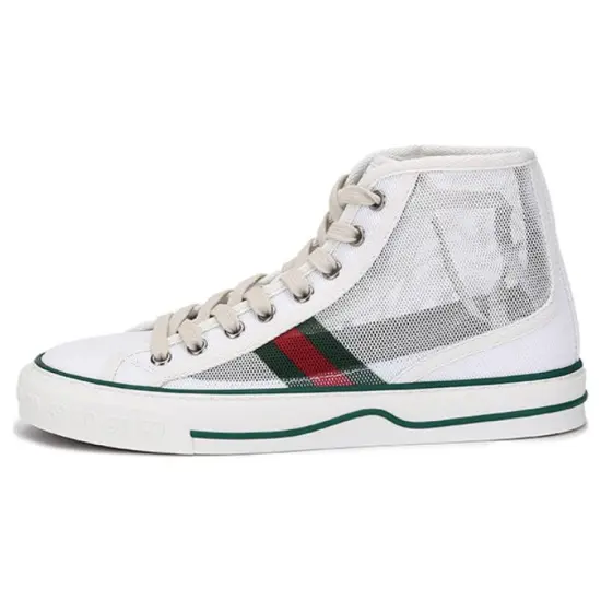 GUCCI Tennis 1977 High Top Mesh White Women's