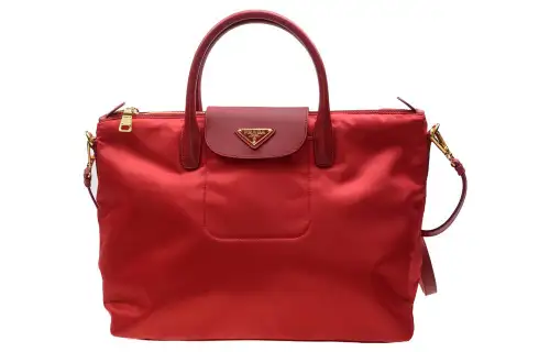 PRADA Nylon Shoulder Bag, Crossbody Bag, Handbag Women's Red