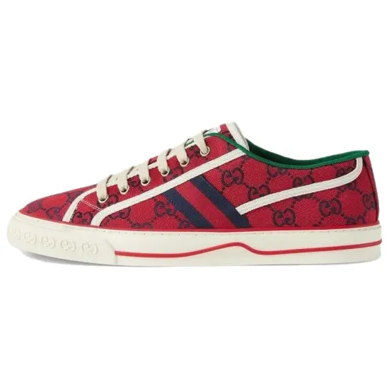 GUCCI Tennis 1977 Canvas Shoes Women's Low-Top Red