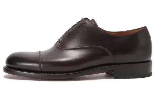 FERRAGAMO Ferragamo first layer cowhide cowhide casual, comfortable and versatile formal leather shoes 3cm men's style burgundy